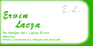 ervin lacza business card
